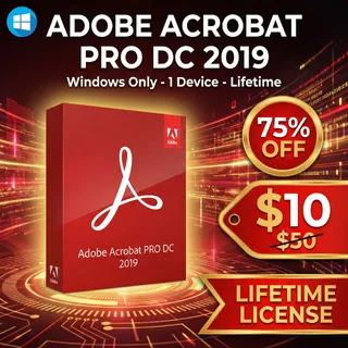 Adobe Acrobat Pro DC 2019 OS Windows 1 PC Lifetime
