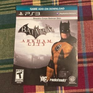 Batman: Arkham City - Sinestro Corps Batman Skin - PlayStation Redeem