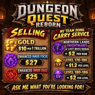 Dungeon Quest Reborn | Gold, Carry Service & Items