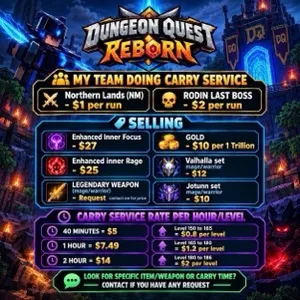 DUNGEON QUEST REBORN — CARRY LEVELING  ITEMS & GOLD