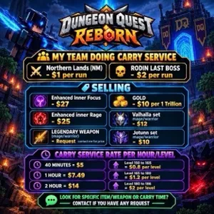DUNGEON QUEST REBORN — CARRY LEVELING  ITEMS & GOLD