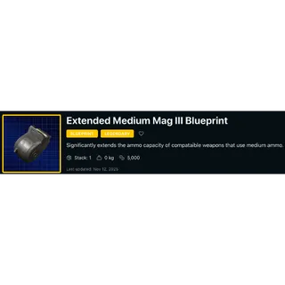 Arc Raiders Extended Medium Mag III Blueprint