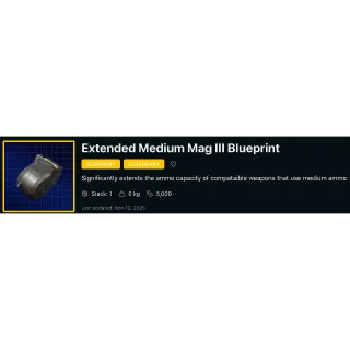 Extended Medium Mag III Blueprint