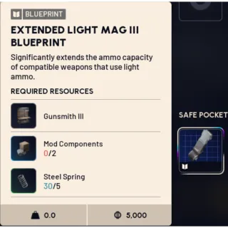Extended Light Mag III Blueprint