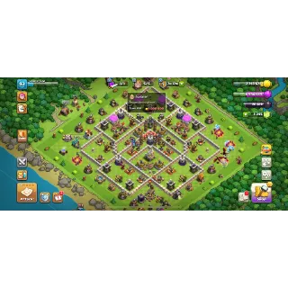 FULL MAX TH 11🔥XP 93🔥HEROES 50-50-30-20🔥4 EPIC EQUIPMENT🔥GEMS 3245🔥CHANGE NAME 500 GEMS🔥#31