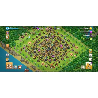 SEMI MAX TH 14🔥XP 176🔥HEROES 67-81-50-45-21🔥7 EPIC EQUIPMENT🔥3 SKINS SCENNERY🔥#38