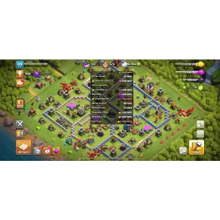 NEAR MAX TH12 🏰 XP128🔥3 SKIN HEROES[50-59-33-26] GEMS 117🔥MEDALS 220 #2047