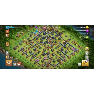 ALMOST MAX TH 14🔥XP 155🔥3 SKINS HEROES 76-76-42-55-26🔥GRAND WARDEN 2 EPIC EQUIPMENT🔥GEMS 3790🔥#36