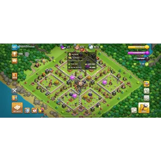 TH11 MAX🏰 Xp 103⚡️SKIN HEROES[49-50-30-20] Gems 1319⚡️ 3 Epic Equipment Giant Gauntlet Magic Mirror Lavaloon Puppet⚡️#2055