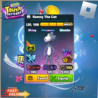 KENNY THE CAT - 5 STAR NEPTUNE CROWN SHINY WUMBO HYDRO  | SPONGEBOB TOWER DEFENSE