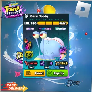 GARY BOOTY - SUPERSTAR NEPTUNE CROWN SHINY WUMBO HYDRO  | SPONGEBOB TOWER DEFENSE
