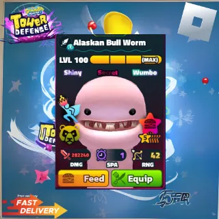 Alaskan Bull Worm 5 STAR NEPTUNE CROWN SHINY WUMBO POWER PATTY - SPONGEBOB TOWER DEFENSE