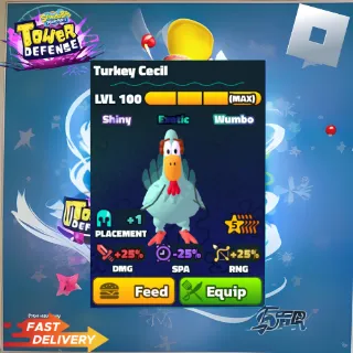 TURKEY CECIL - 5 STAR SHINY WUMBO - SPONGEBOB TOWER DEFENSE