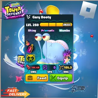 GARY BOOTY - SUPERSTAR NEPTUNE CROWN SHINY WUMBO HYDRO  | SPONGEBOB TOWER DEFENSE