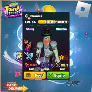 DENNIS - 5 STAR NEPTUNE CROWN SHINY WUMBO SECRET FORMULA - SPONGEBOB TOWER DEFENSE