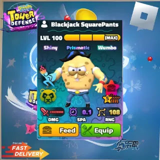BlackJack Squarepants - 5 STAR NEPTUNE CROWN SHINY WUMBO POWER PATTY - SPONGEBOB TOWER DEFENSE