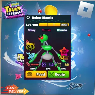 ROBOT MANTIS - 5 STAR NEPTUNE CROWN SHINY WUMBO POWER PATTY - SPONGEBOB TOWER DEFENSE