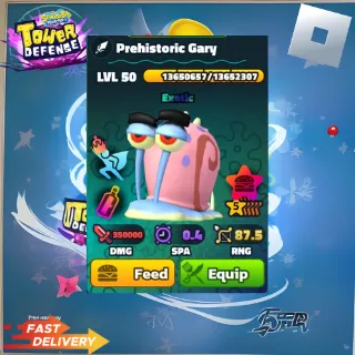 PREHISTORIC GARY - 5 STAR NEPTUNE CROWN SECRET FORMULA  - SPONGEBOB TOWER DEFENSE