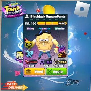 BlackJack Squarepants - 5 STAR NEPTUNE CROWN SHINY WUMBO HYDRO - SPONGEBOB TOWER DEFENSE