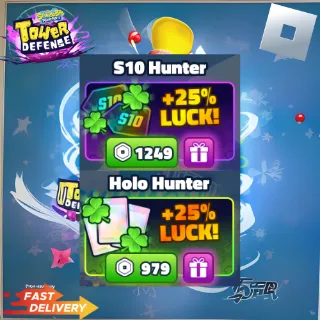 HOLO + S10 Hunter 25% Extra Luck Bundle | SPONGEBOB TOWER DEFENSE