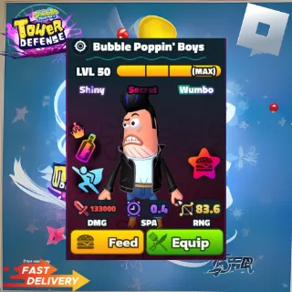 BUBBLE POPPIN BOYS - NEPTUNE CROWN SHINY WUMBO POWER PATTY - SPONGEBOB TOWER DEFENSE