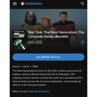 Star Trek: TNG Remastered [HDx] Fandango 