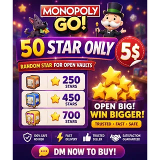 ⚡Fast Delivery⚡Monopoly Go Random Stickers | 50⭐ stars for Opening Vault [Best Rate]