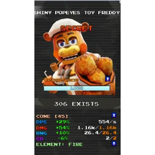 FNTD2 I shiny popeyes toy freddy 