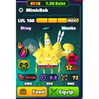 SW 5 STAR MIMICBOB (GOLD SERIAL)- SPONGEBOB TOWER DEFENSE