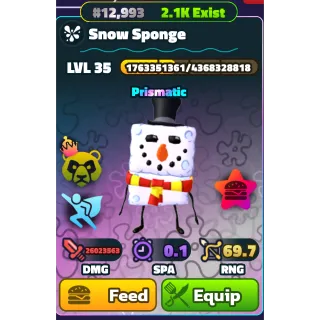 SNOW SPONGE (SILVER SERIAL)  - SPONGEBOB TOWER DEFENSE