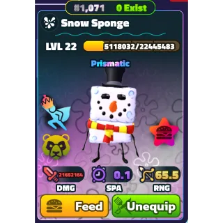 SNOW SPONGE (SILVER SERIAL)  - SPONGEBOB TOWER DEFENSE