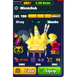 SW 5 STAR MIMICBOB (GOLD SERIAL)- SPONGEBOB TOWER DEFENSE