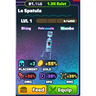 SHINY WUMBO LE SPATULA (SILVER SERIAL) LEVEL 1  - SPONGEBOB TOWER DEFENSE