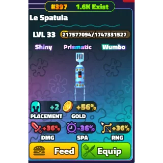 SHINY WUMBO LE SPATULA (GOLD SERIAL) LEVEL 33  - SPONGEBOB TOWER DEFENSE