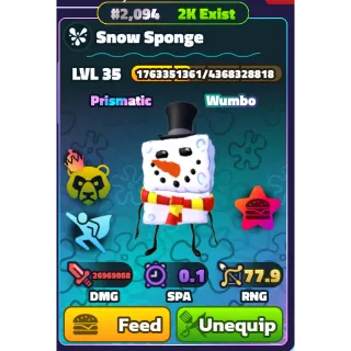 WUMBO SNOW SPONGE (SILVER SERIAL)  - SPONGEBOB TOWER DEFENSE