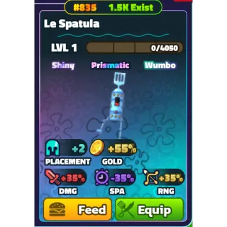 SHINY WUMBO LE SPATULA (GOLD SERIAL) LEVEL 1  - SPONGEBOB TOWER DEFENSE