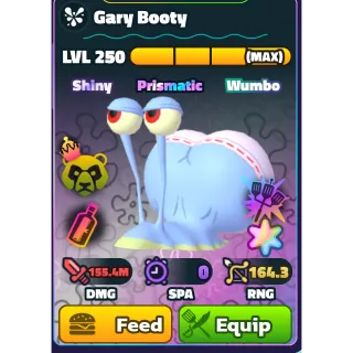 SUPERSTAR SHINY WUMBO GARY BOOTY LEVEL 250 - SPONGEBOB TOWER DEFENSE 3200-3300 (silver serial)