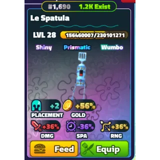 SHINY WUMBO LE SPATULA (SILVER SERIAL) LEVEL 28  - SPONGEBOB TOWER DEFENSE