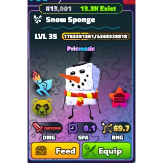 SNOW SPONGE (SILVER SERIAL)  - SPONGEBOB TOWER DEFENSE