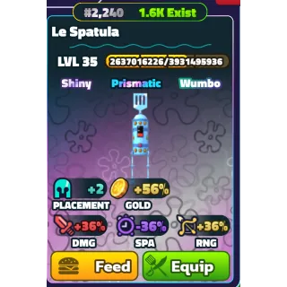 SHINY WUMBO LE SPATULA (SILVER SERIAL) LEVEL 35  - SPONGEBOB TOWER DEFENSE