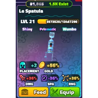 SHINY WUMBO LE SPATULA (SILVER SERIAL) LEVEL 18  - SPONGEBOB TOWER DEFENSE