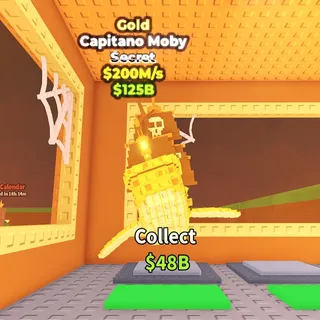 INSTANT🌟CAPITANO MOBY GOLD🌟200M/S🌟STEAL A BRAINROT 