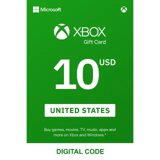 INSTANT🌟USA REGION ONLY🌟$10.00 USD Xbox Gift Card