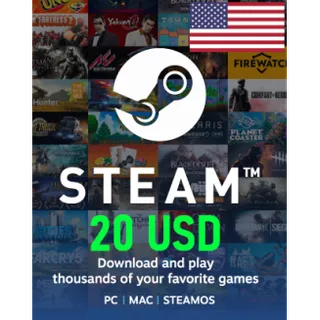 $20.00 STEAM GIFT CARD 🌟 INSTANT 🌟 US ACCOUNT ONLY
