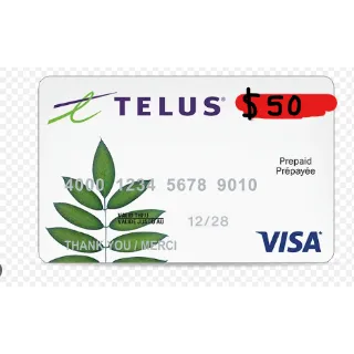 TELUS $50.00 CAD Prepaid Card