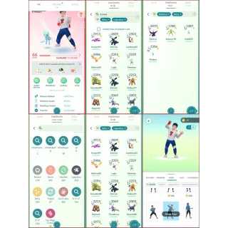 LEVEL 66 ( 2016 ) ACCOUNT I ARMOURED MEWTWO | 18 SHINY LEGENDARY  I 15 SHINY I BUG CATCHER,ROCK,MIME POSE I 253 LEGENDARY 