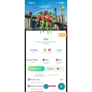 Shiny Buzzwole Newyork background | Android & Ios (20k/1M) Trade Available | 20min-5hr Delivery