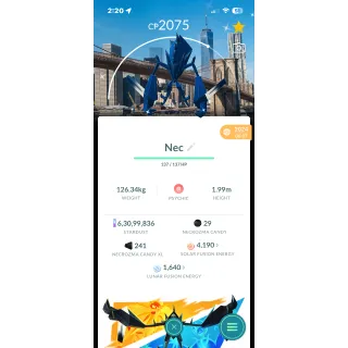 Shiny Necrozma Newyork background | Android & Ios (20k/1M) Trade Available | 20min-5hr Delivery