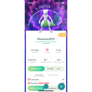 GURANTEED LUCKY 2019 SHINY MEWTWO 