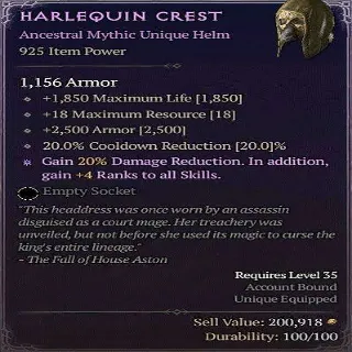 HARLEQUIN CREST UBER